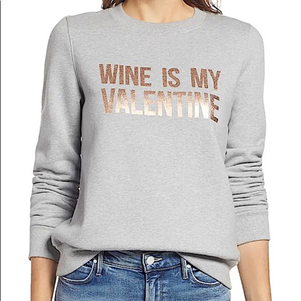 Gray Halogen Pullover Sweatshirt 🍷is My Valentine